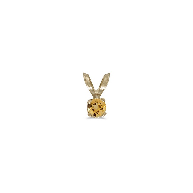 14k Yellow Gold Round Citrine Pendant