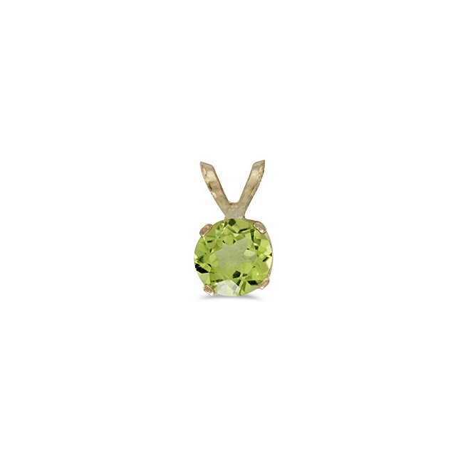 14k Yellow Gold Round Peridot Pendant