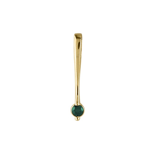 14K Yellow Gold Emerald Drop Pendant