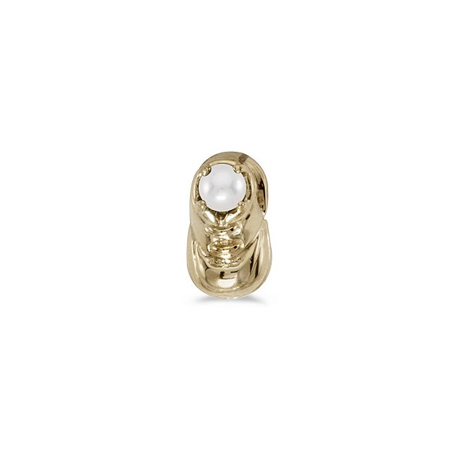10k Yellow Gold Pearl Baby Bootie Pendant