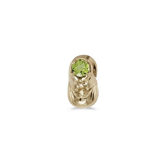 10k Yellow Gold Round Peridot Baby Bootie Pendant