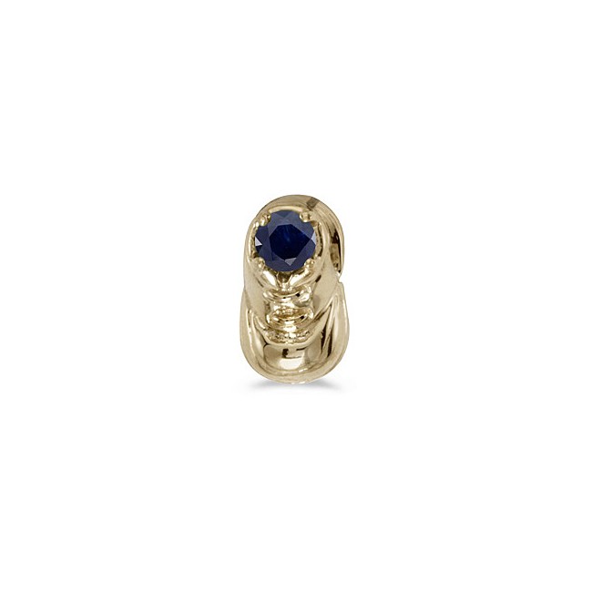 10k Yellow Gold Round Sapphire Baby Bootie Pendant