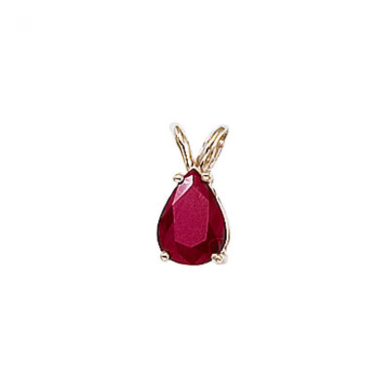 14K Yellow Gold Pear Ruby Pendant