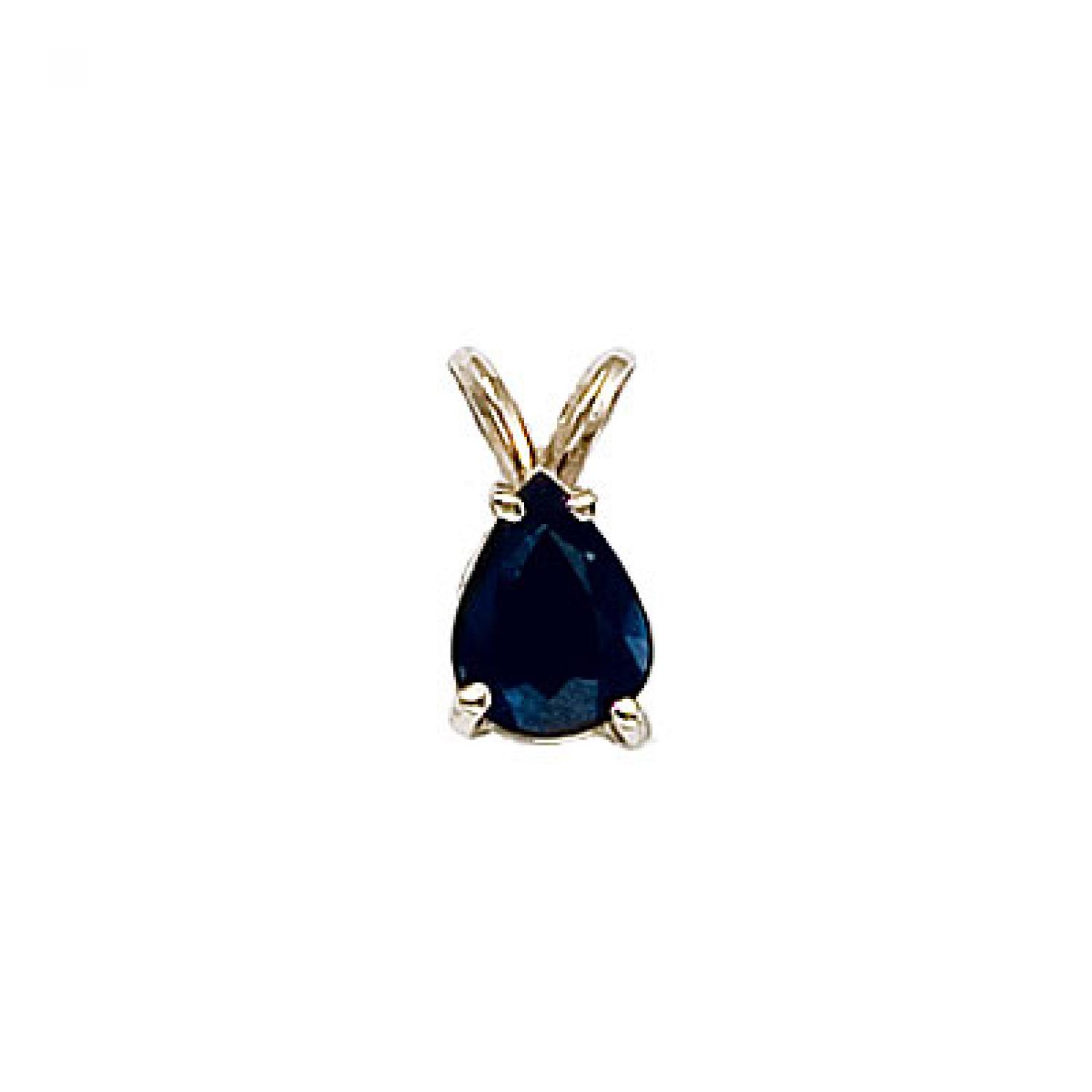 14K Yellow Gold Pear Sapphire Pendant