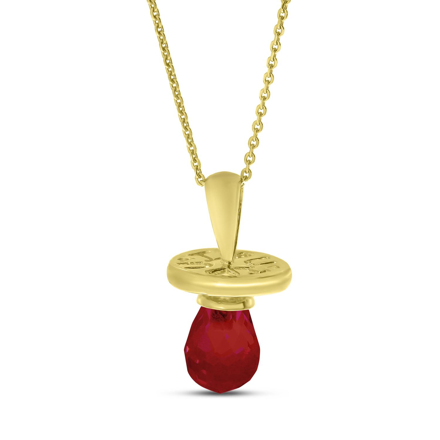 14K Yellow Gold Synthetic Garnet Hushabye Pendant