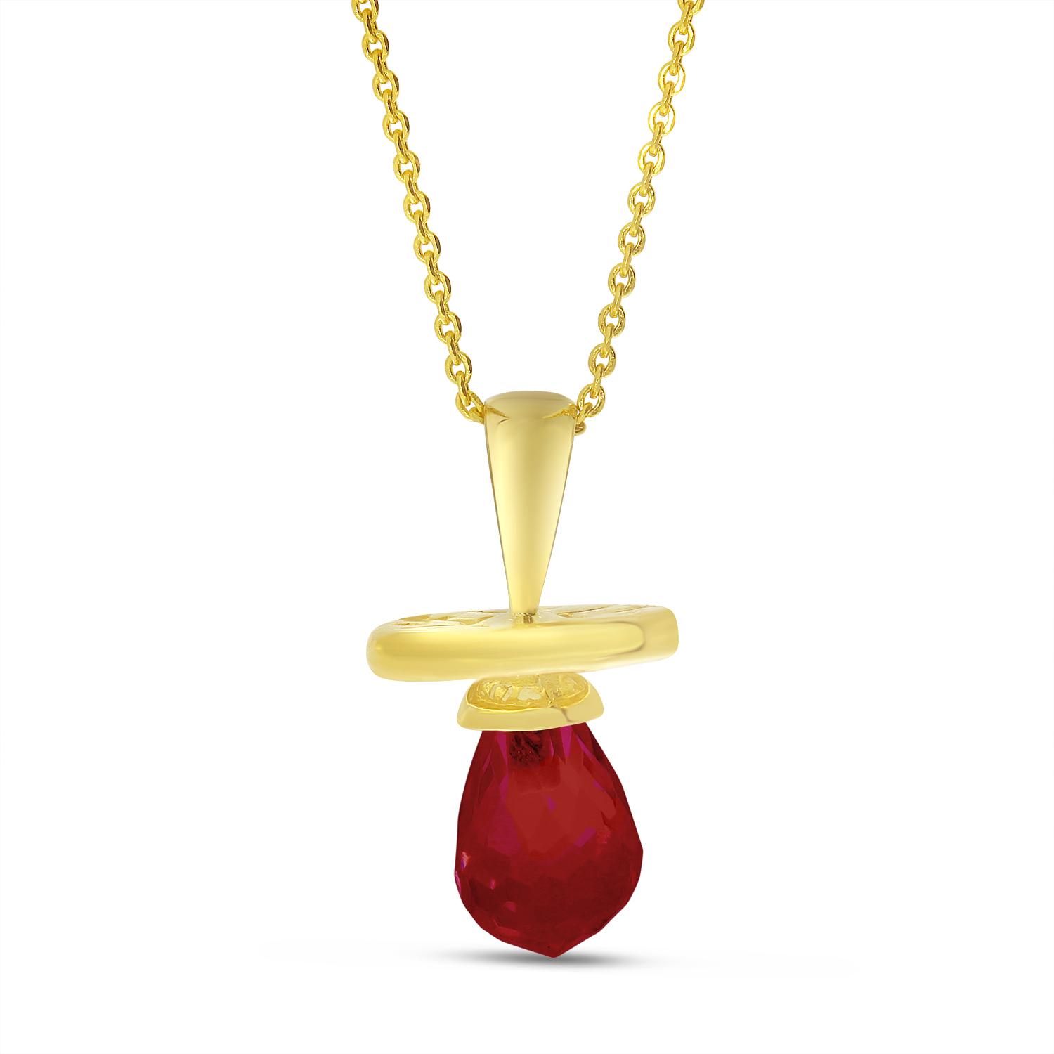 14K Yellow Gold Synthetic Citrine Hushabye Pendant