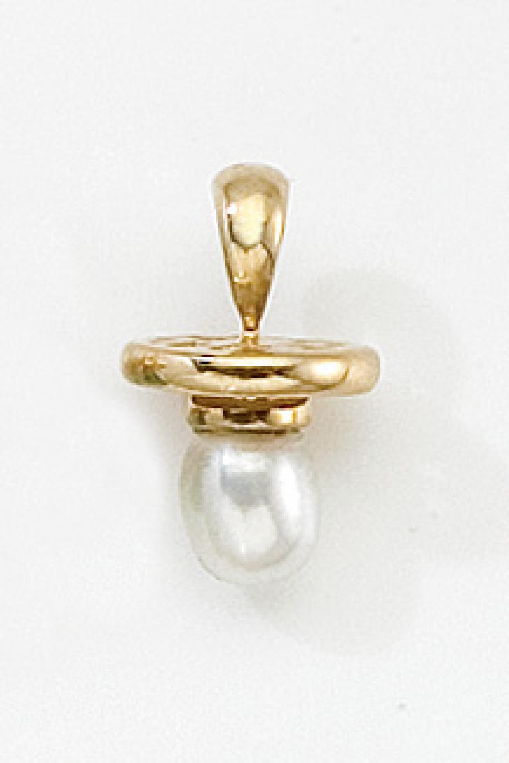 10K Yellow Gold Synthetic Pearl Hushabye Pendant