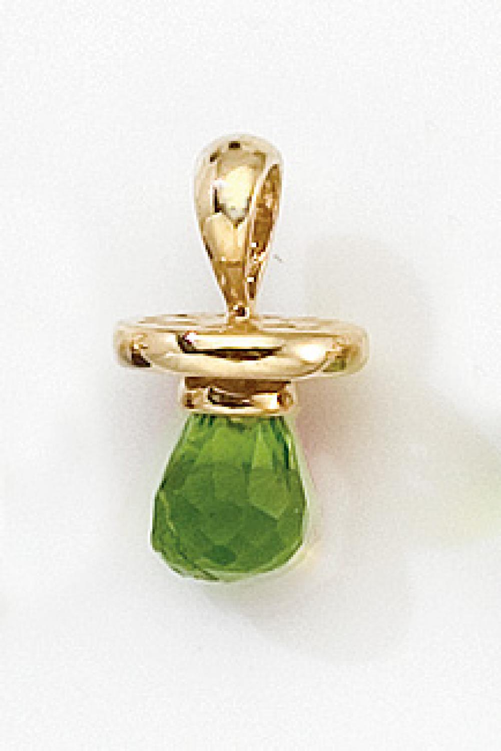 10K Yellow Gold Synthetic Peridot Hushabye Pendant