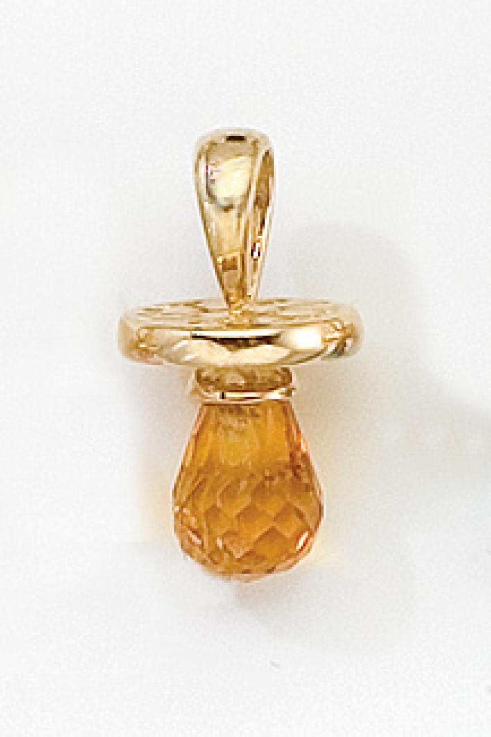 10K Yellow Gold Synthetic Citrine Hushabye Pendant