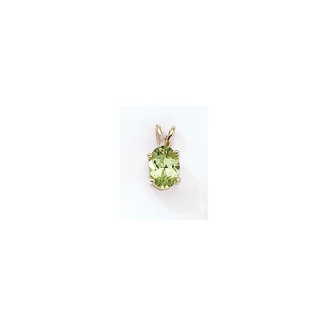 14K Yellow Gold Oval Peridot Pendant