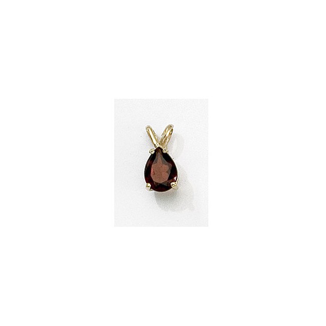 14K Yellow Gold Pear Garnet Pendant