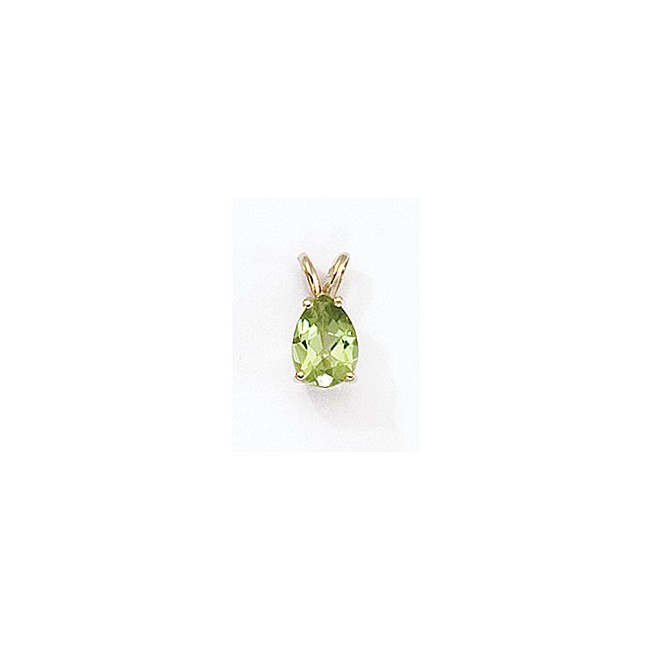 14K Yellow Gold Pear Peridot Pendant