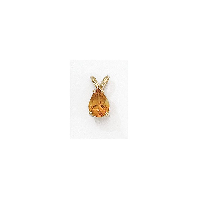 14K Yellow Gold Pear Citrine Pendant