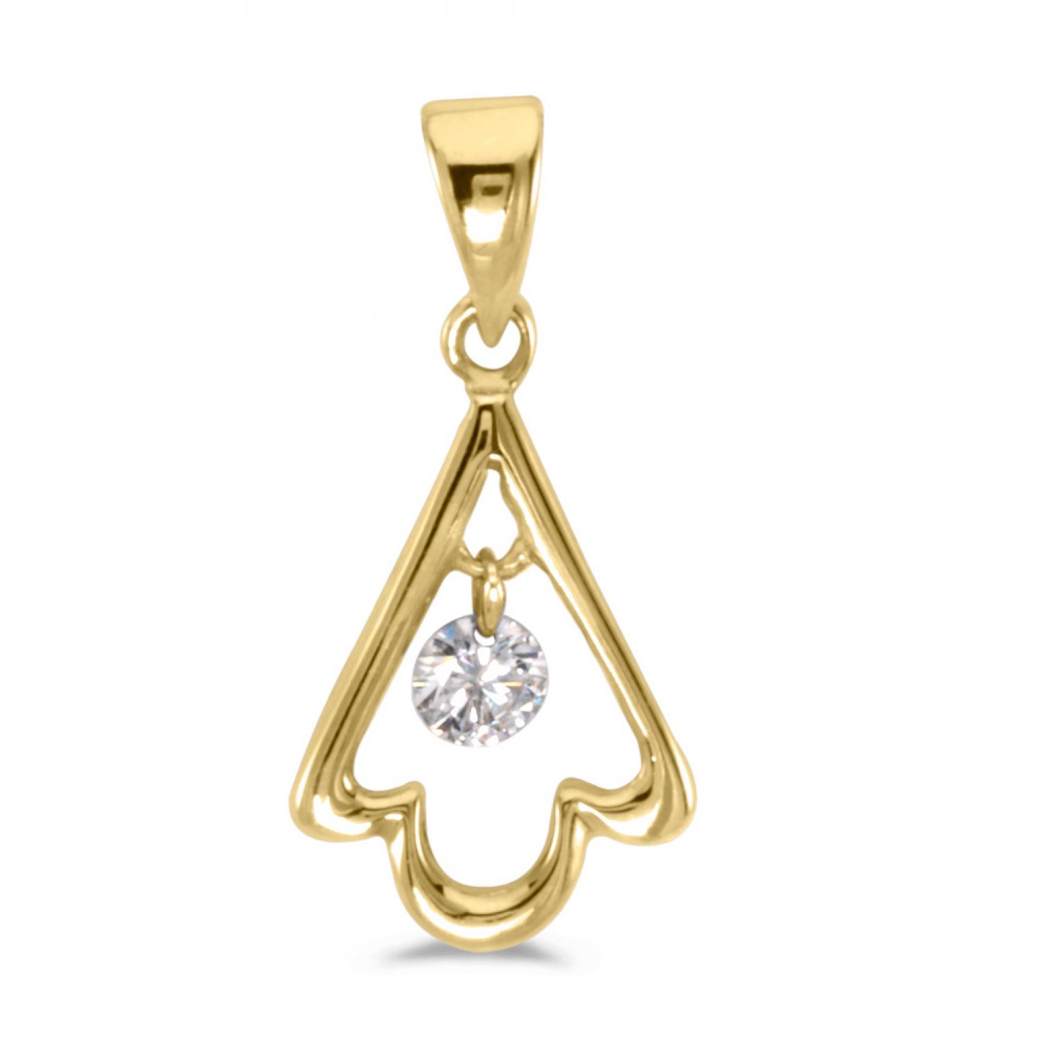 14K Yellow Gold Diamond Dashing Diamonds Pendant