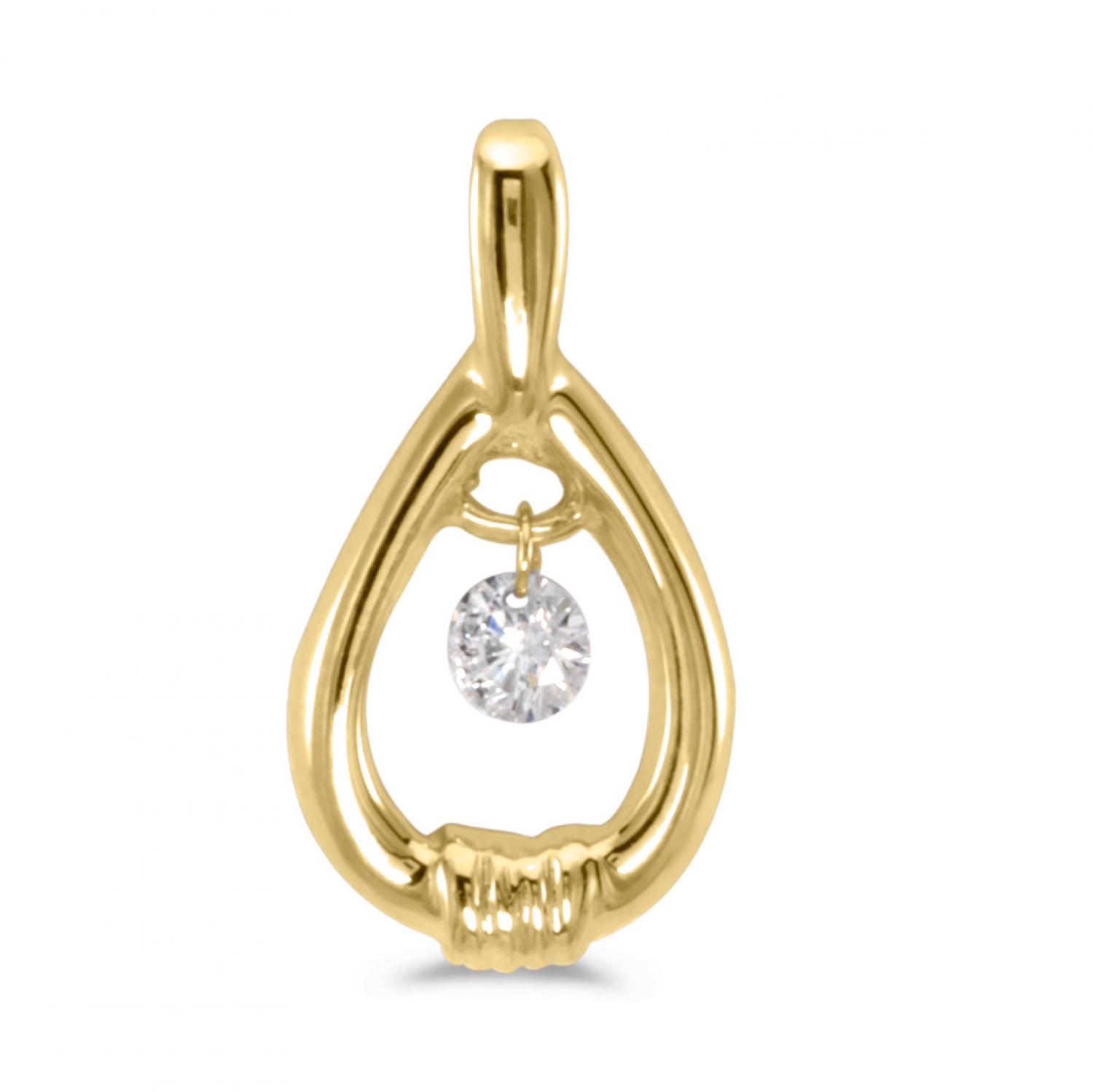 14K Yellow Gold Diamond Dashing Diamonds Pendant