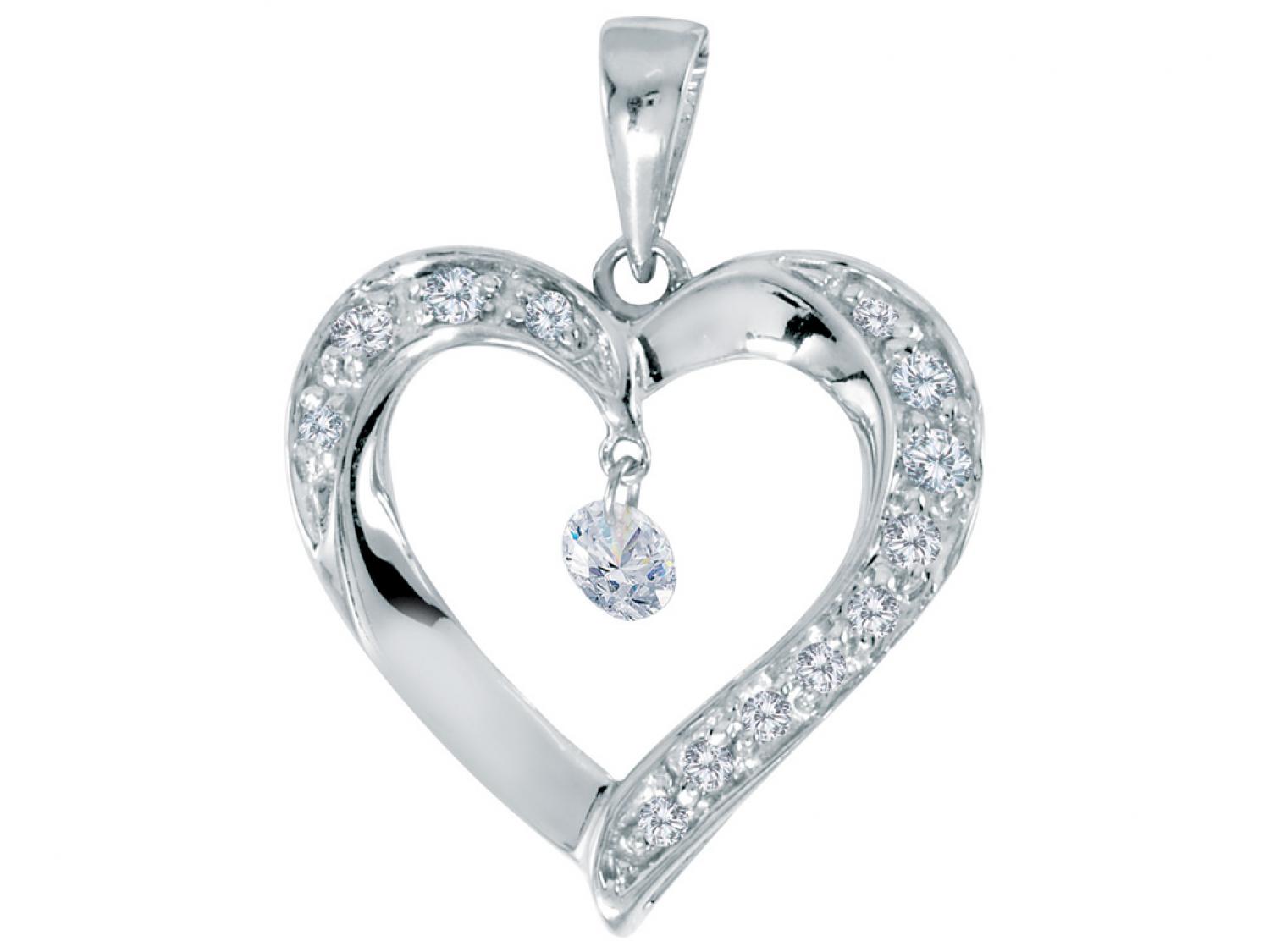 14K White Gold Diamond Dashing Diamonds Pendant