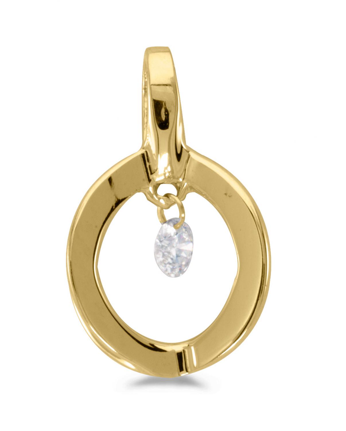 14K Yellow Gold Diamond Dashing Diamonds Pendant