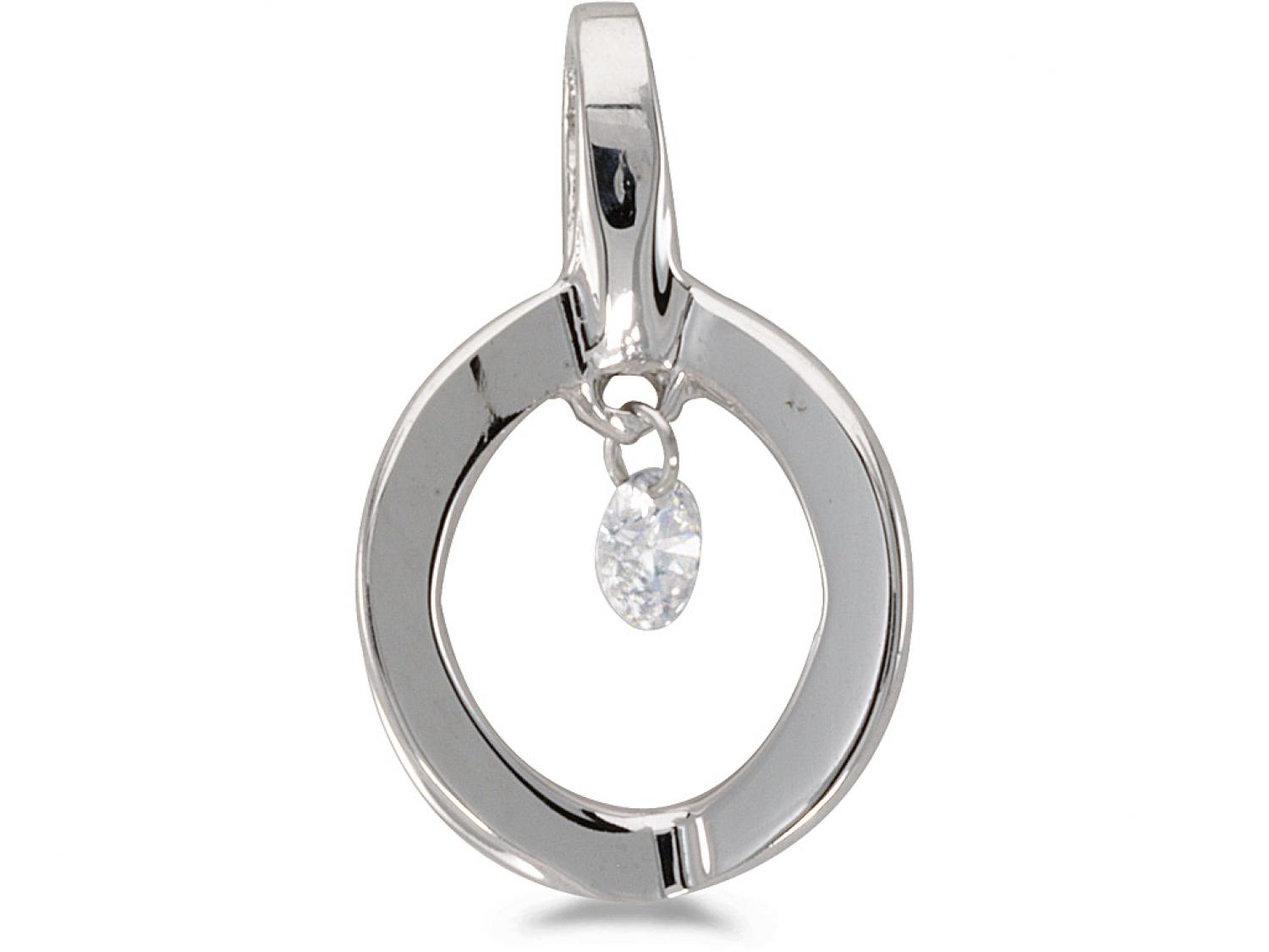 14K White Gold Diamond Dashing Diamonds Pendant