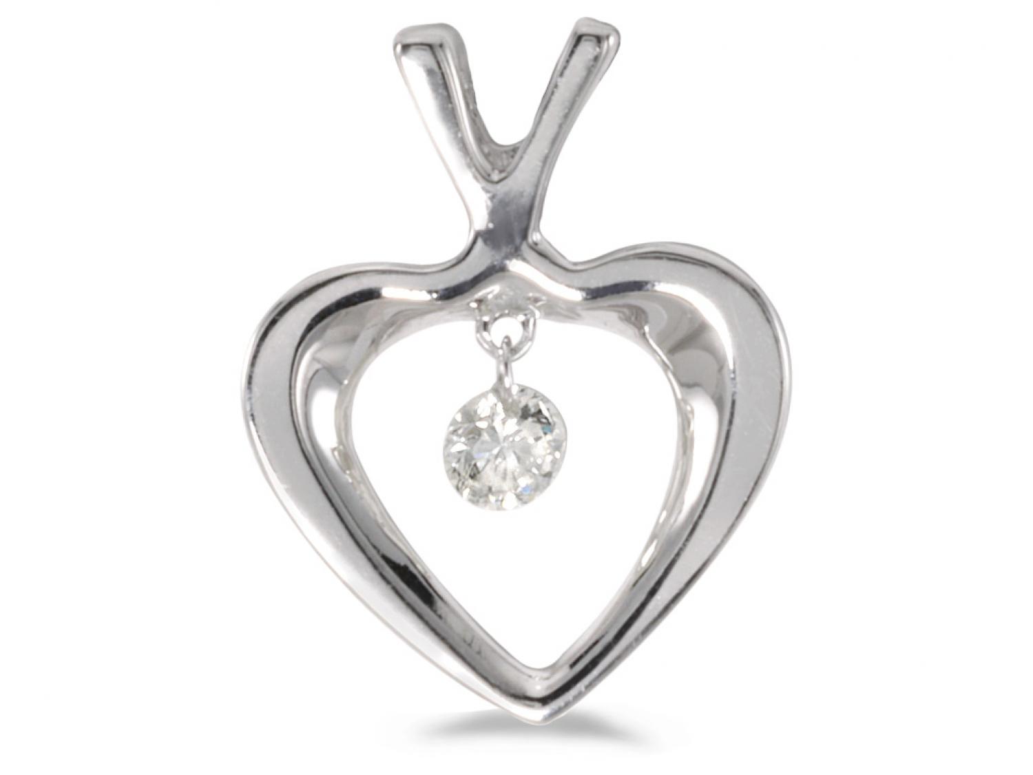 14K White Gold Diamond Dashing Diamonds Pendant