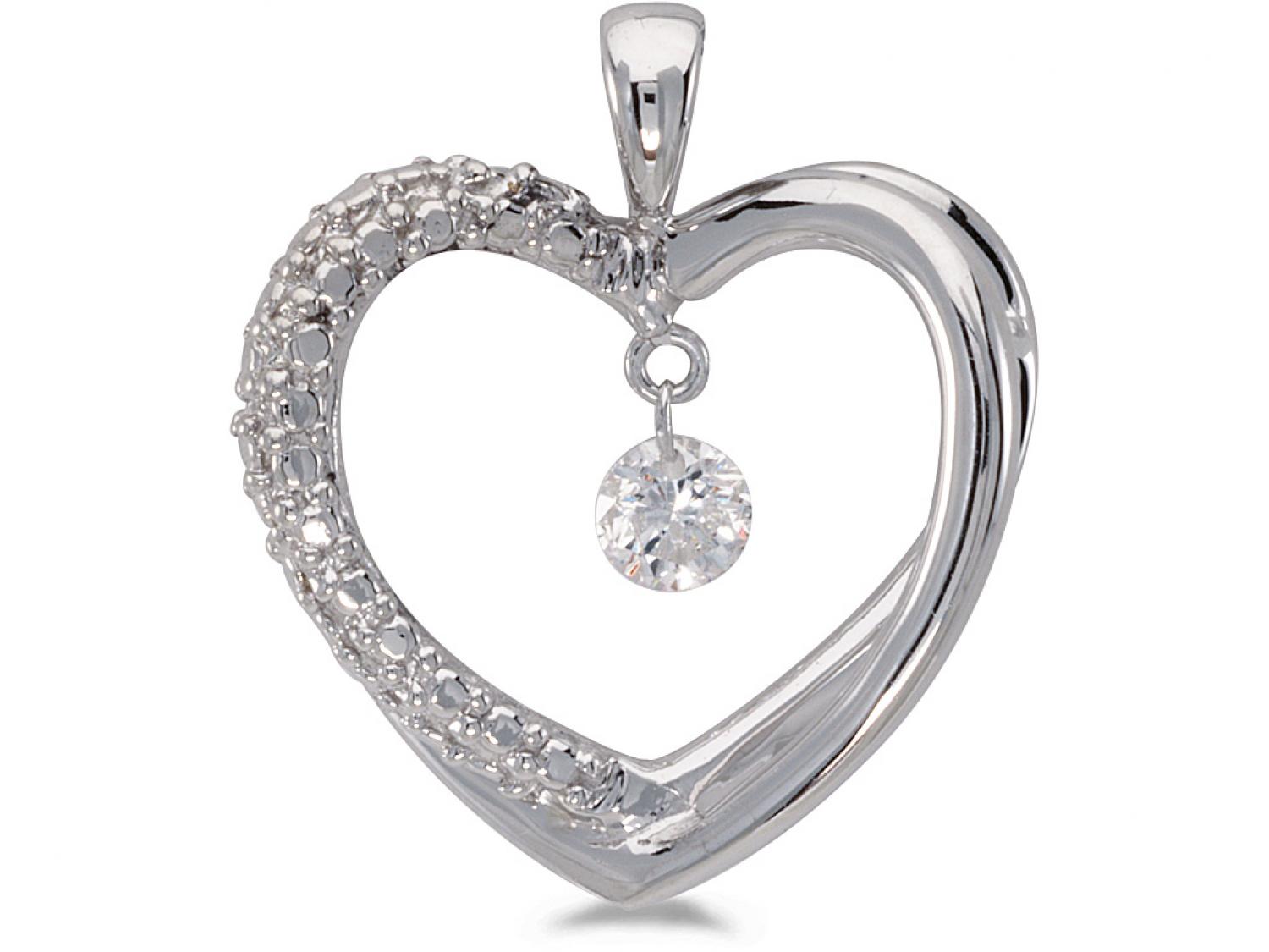 14K White Gold Diamond Dashing Diamonds Pendant