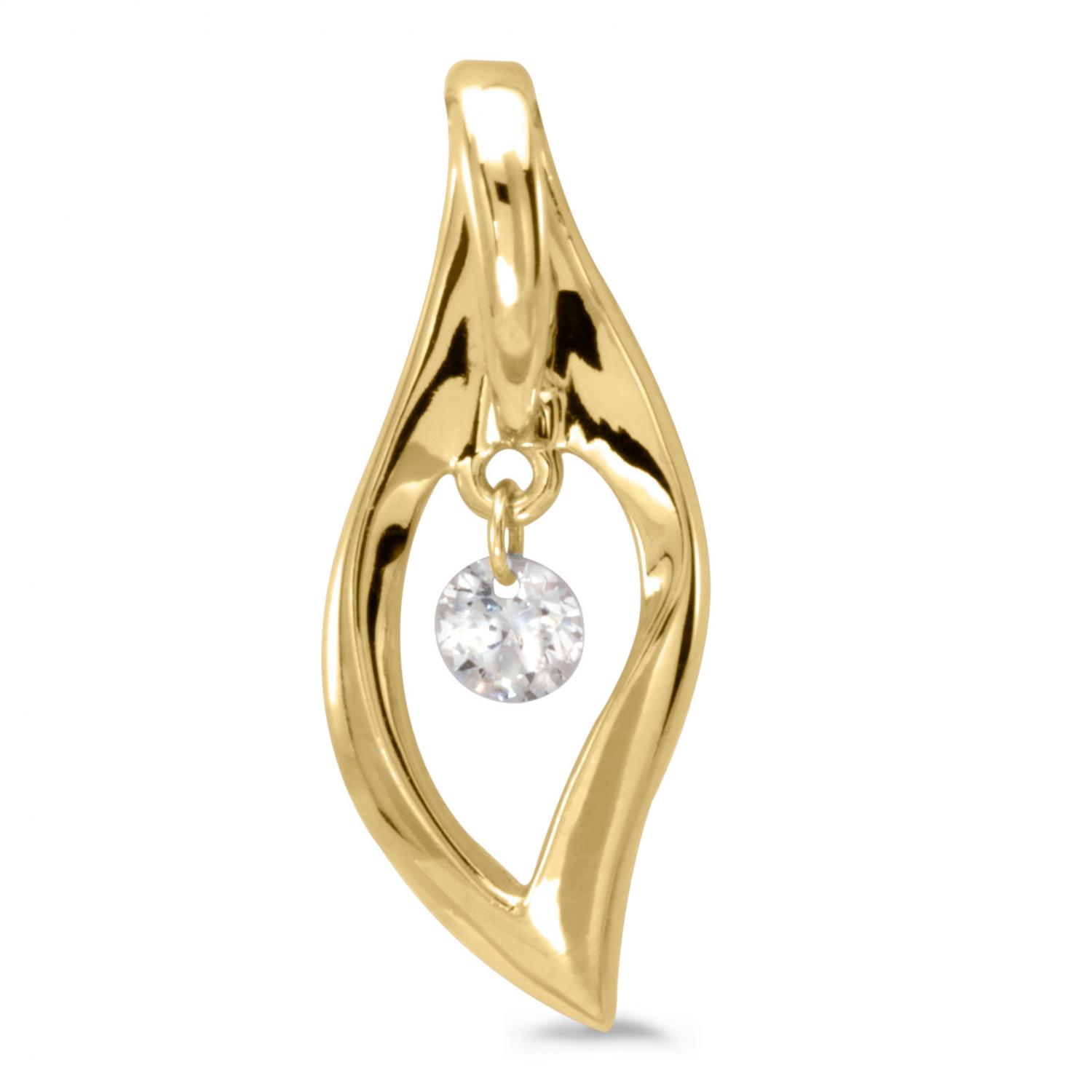 14K Yellow Gold Diamond Dashing Diamonds Pendant