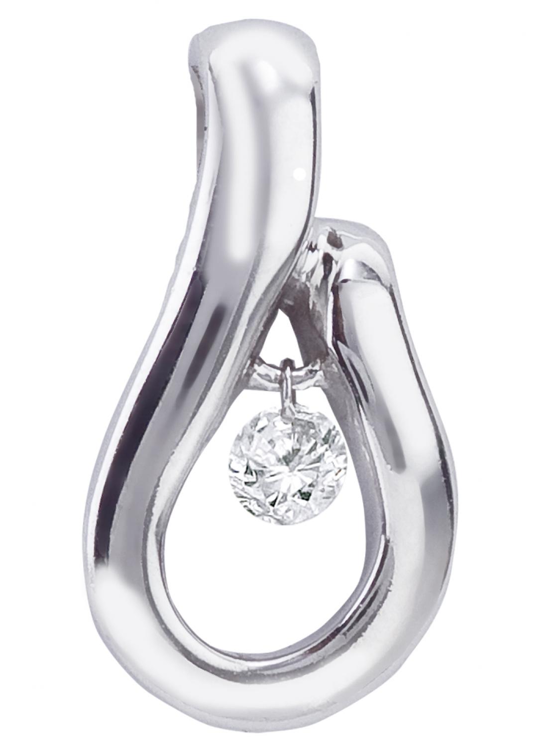 14K White Gold Diamond Dashing Diamonds Pendant