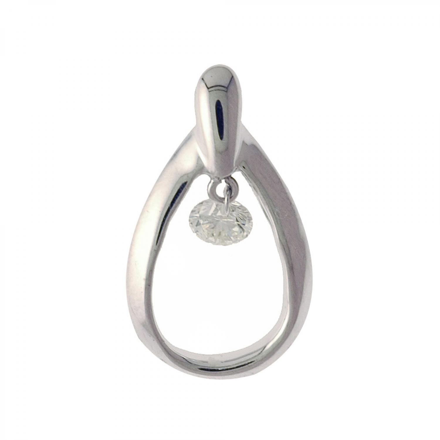 14K White Gold Diamond Dashing Diamonds Pendant