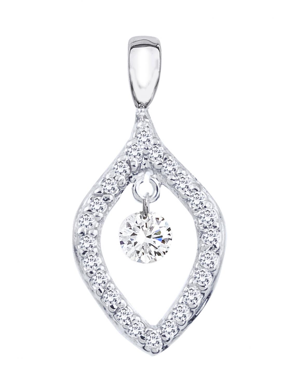 14K White Gold Diamond Dashing Diamonds Pendant