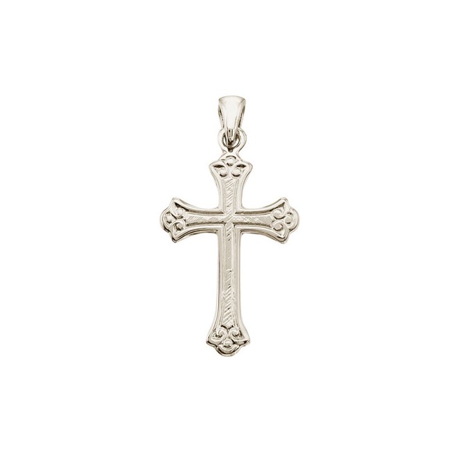 14K White Gold Small Celtic Cross Pendant
