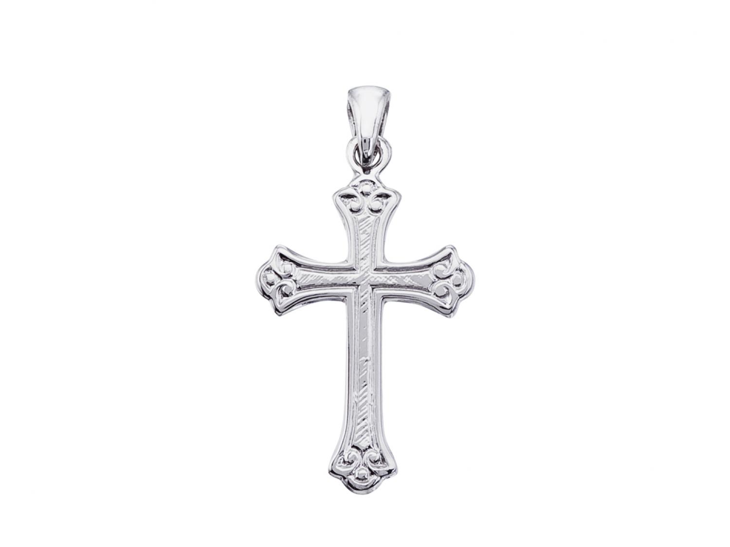 14K White Gold Small Celtic Cross Pendant