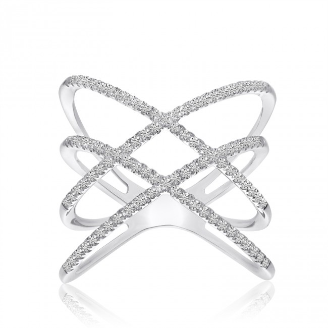 14K White Gold Triple X Diamond Fashion Ring