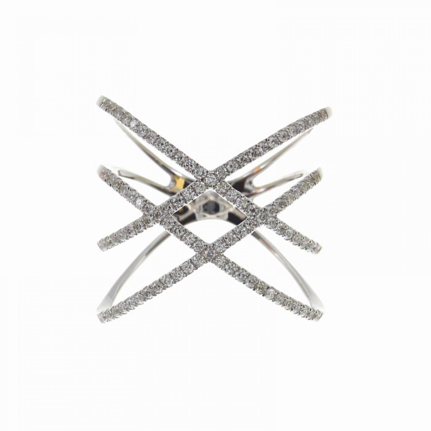 14K White Gold Triple X Diamond Fashion Ring