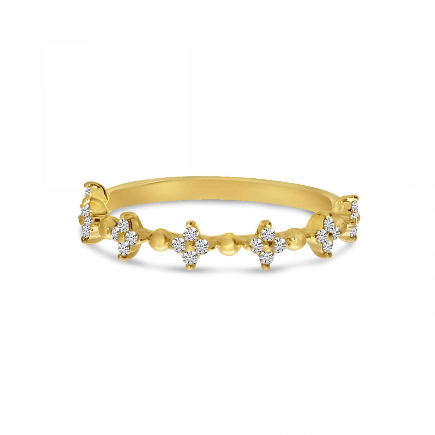 14K Yellow Gold Diamond Stackable Ring