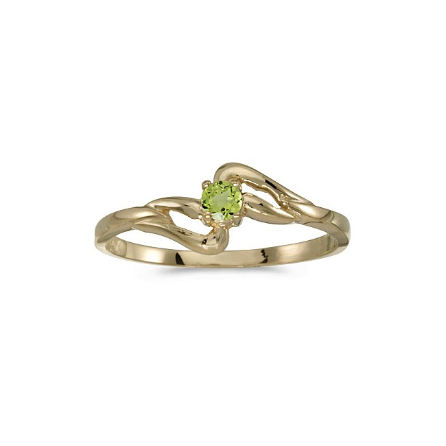 10k Yellow Gold Round Peridot Ring