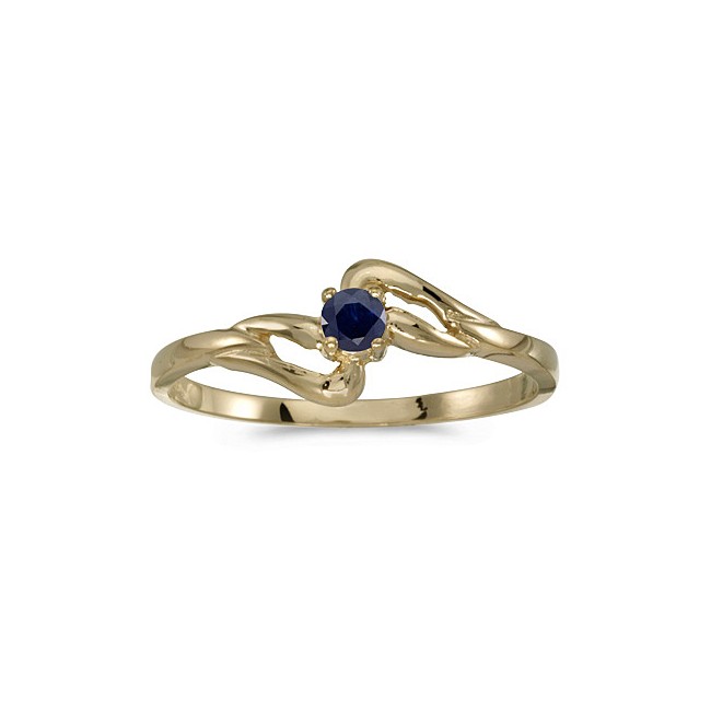 10k Yellow Gold Round Sapphire Ring