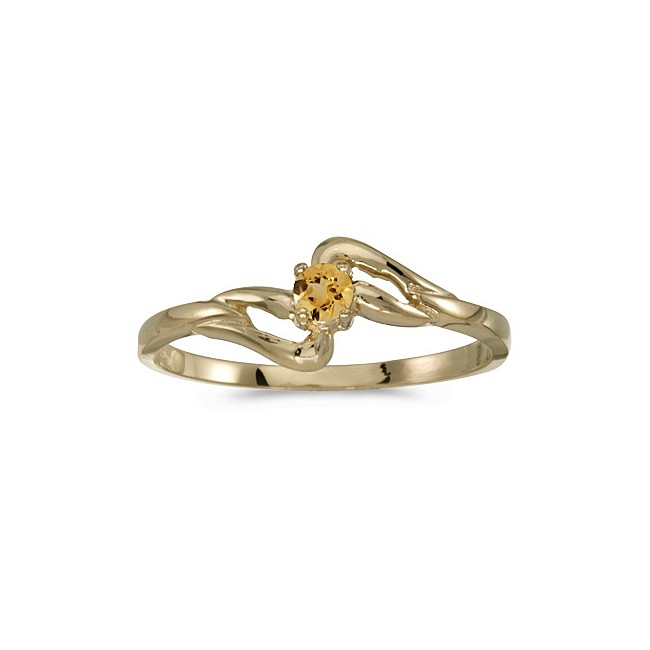 10k Yellow Gold Round Citrine Ring