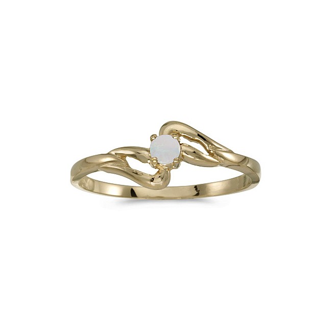 14k Yellow Gold Round Opal Ring