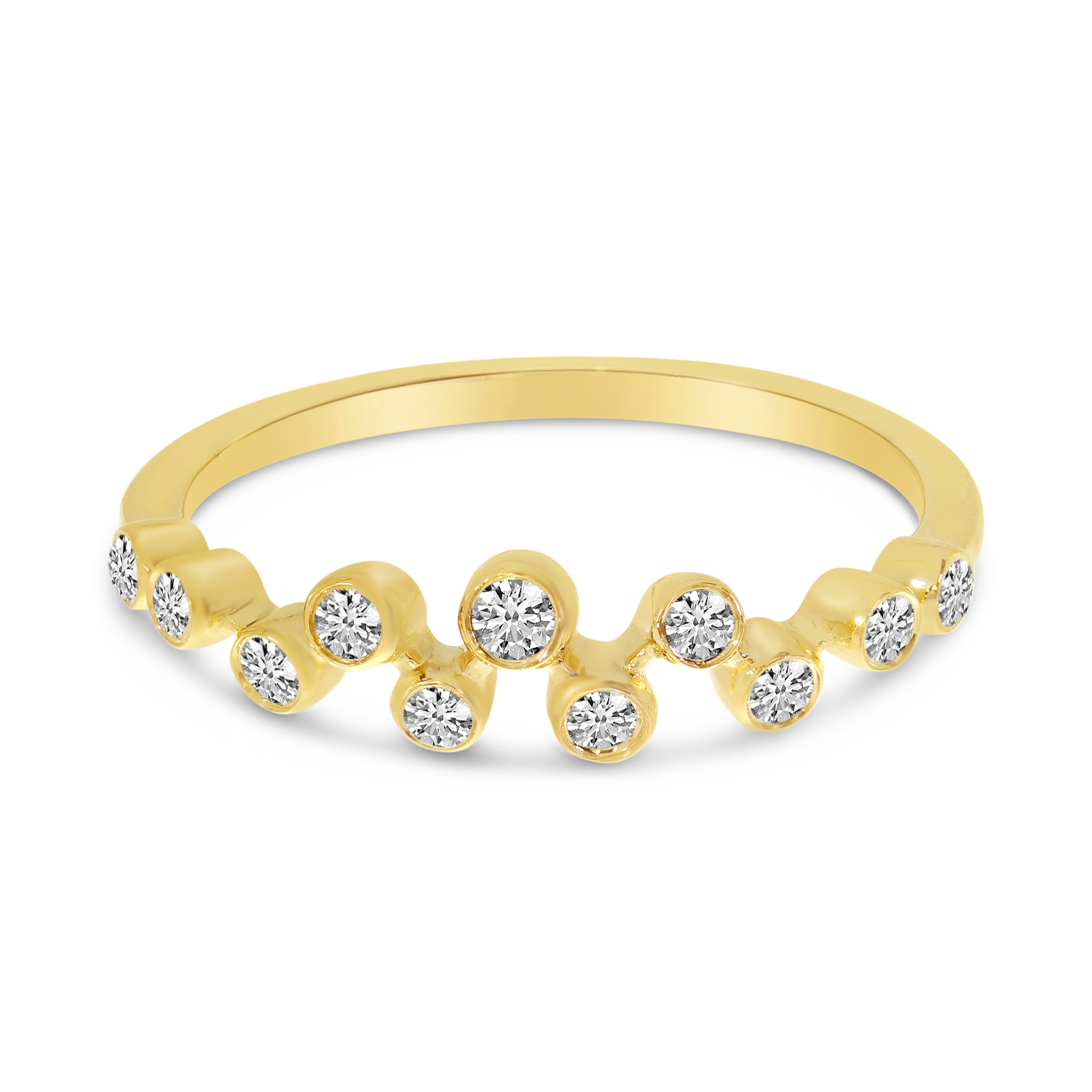 14K Yellow Gold Diamond Bezel Ring