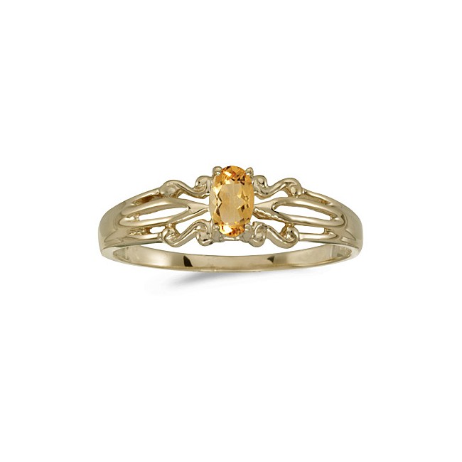 10k Yellow Gold Oval Citrine Ring