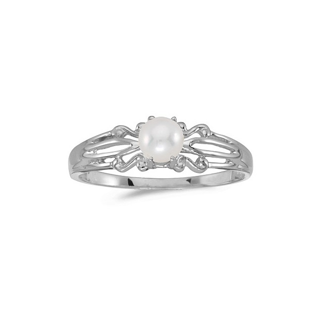 10k White Gold Pearl Ring
