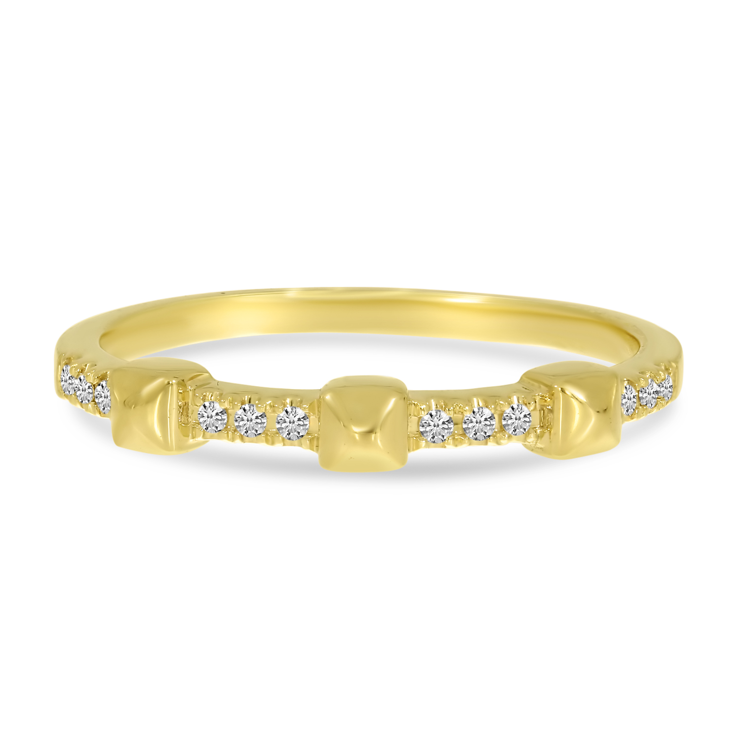 14K Yellow Gold Diamond Bubble Ring