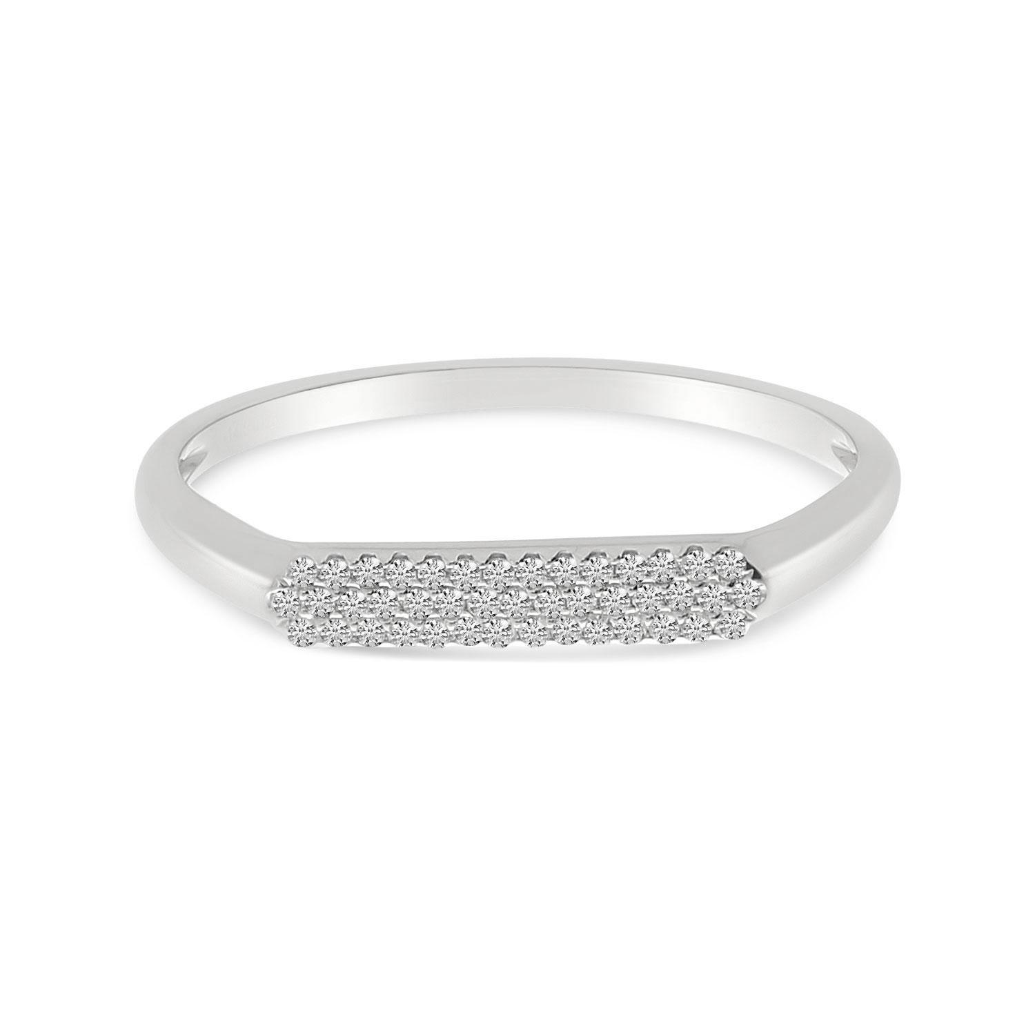 14K Yellow Gold Pave Diamond Stackable Ring