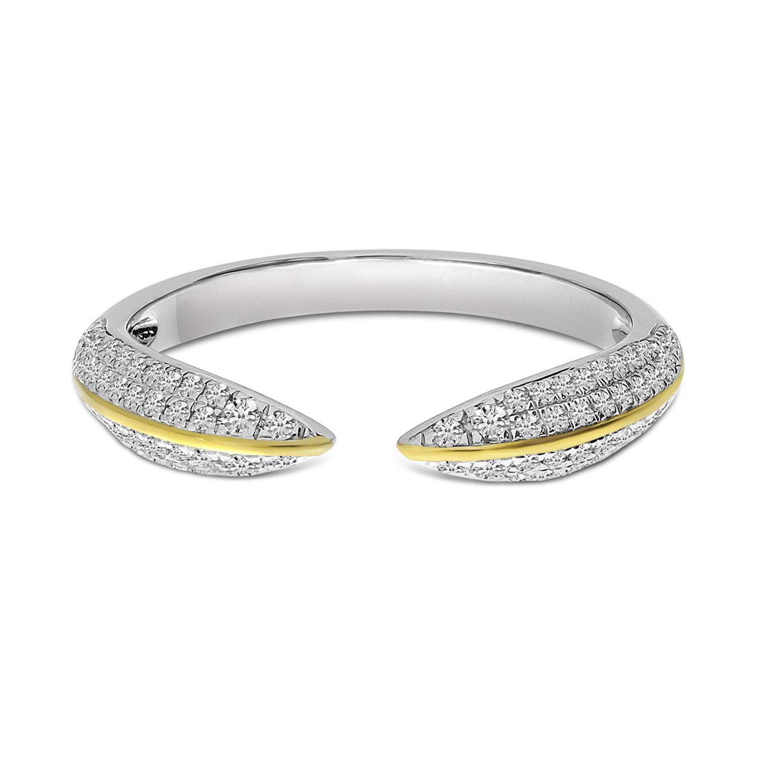 14K Two-Tone Gold Pave Diamond Ring