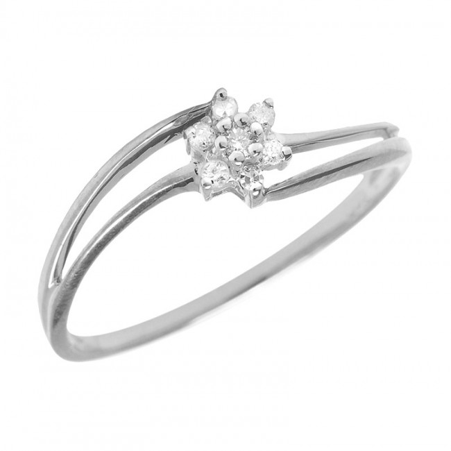 Sterling Silver Open Band Cluster Ring