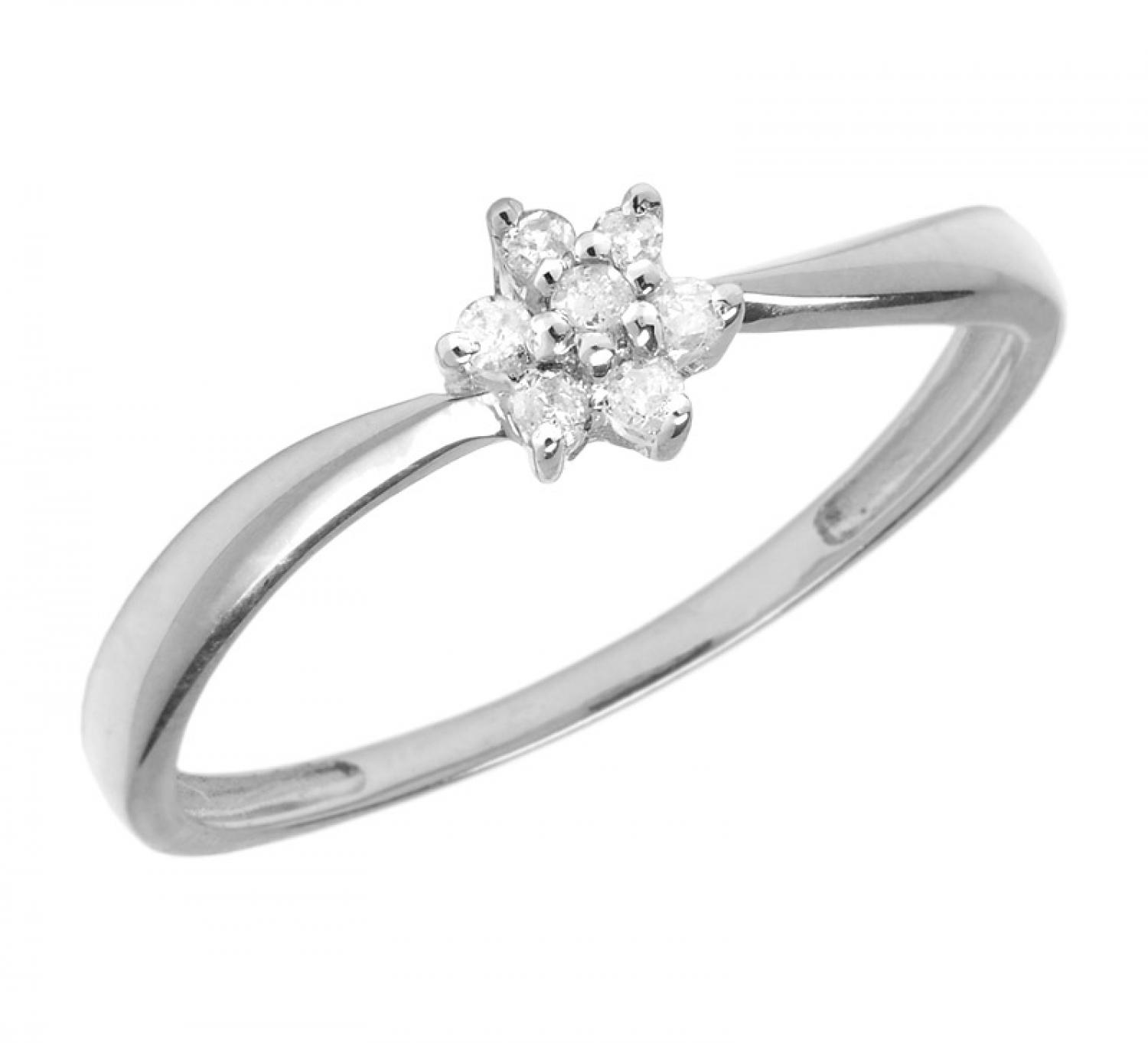 14K White Gold Diamond Cluster Ring