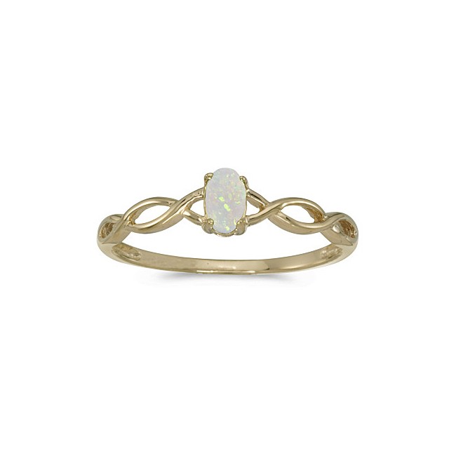 10k Yellow Gold Oval Opal Ring