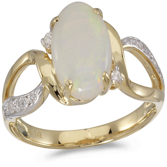 14k Yellow Gold Opal Fashion Ring