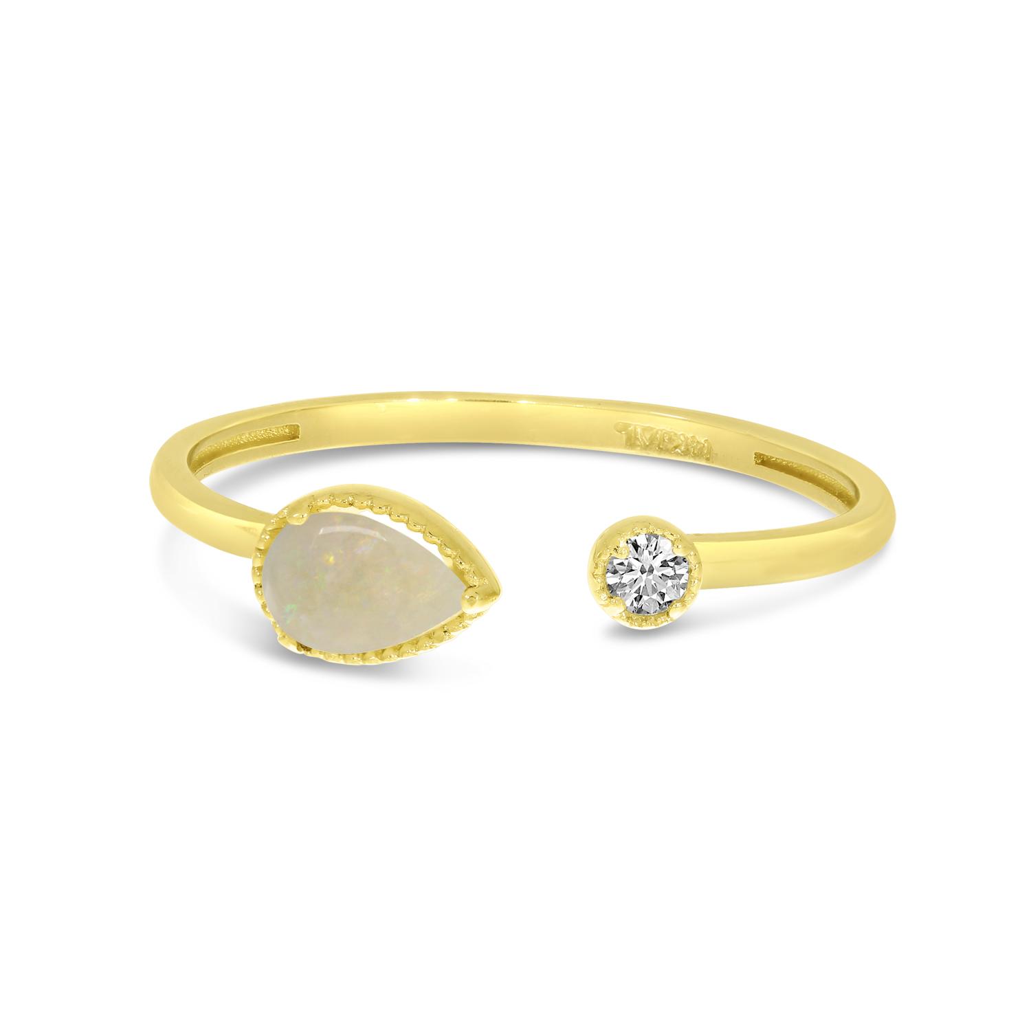14K Yellow Gold Pear Cut Citrine Duo Ring