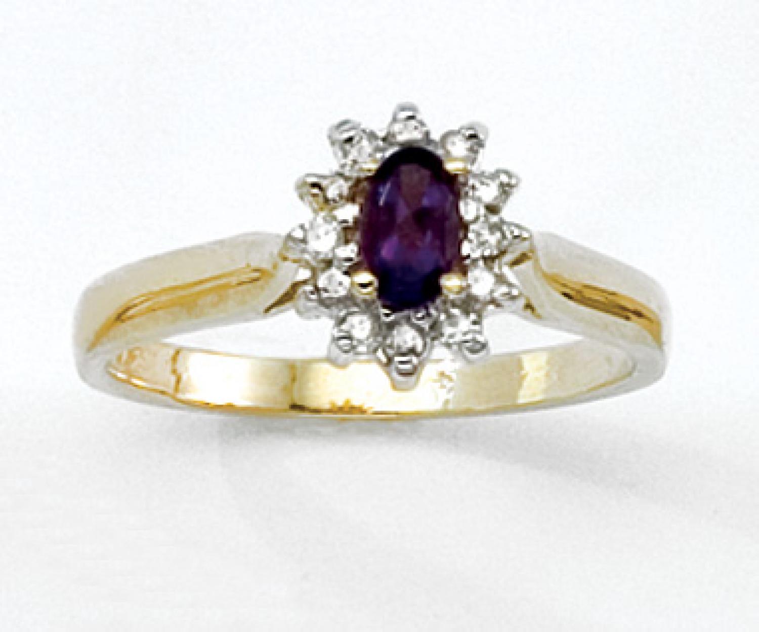 14k Yellow Gold Oval Ruby And Diamond Ring