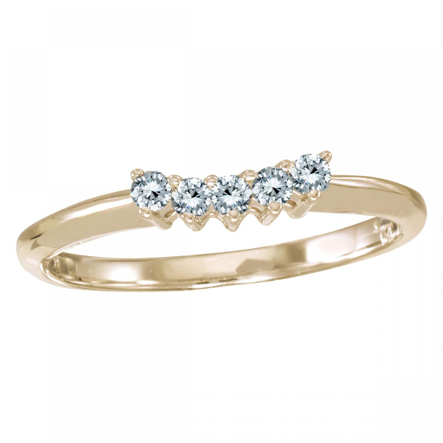 14k Yellow Gold 0.15 Ct Diamond Wrap Band